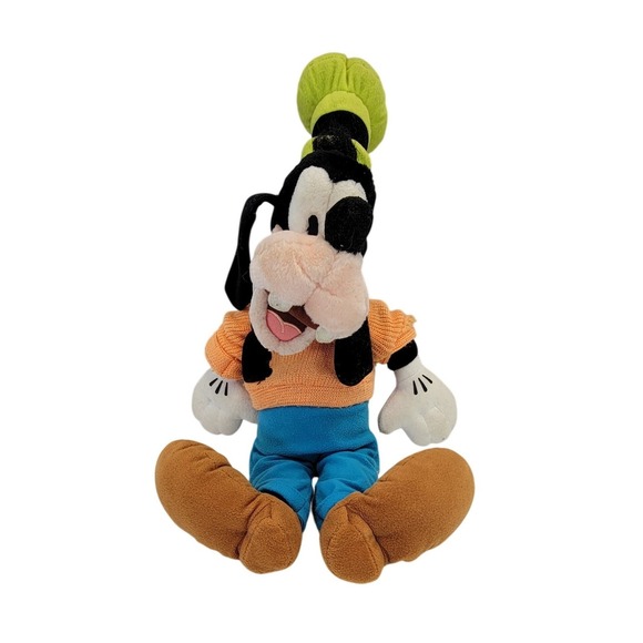 Disney Other - Disney Goofy Plush Stuffed Toy Orange Sweater Blue Pants Green Hat